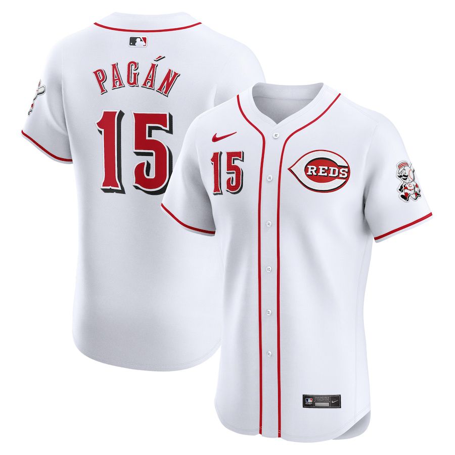 Men Cincinnati Reds #15 Emilio Pagan Nike White Home Elite Player MLB Jersey